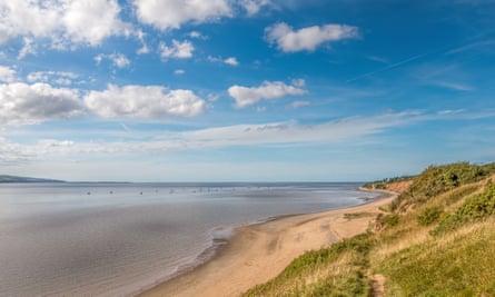 Thurstaston beach, with views across the River Dee to North Wales.
